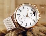 Replica IWC Schaffhausen Moonphase Rose Gold White Dial Mens Watch